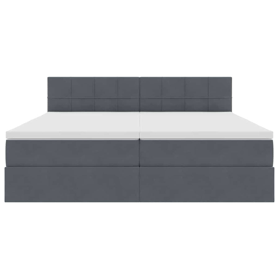 Bed met LED-stripverlichting Donkergrijs 180 x 200 cm Fluweel