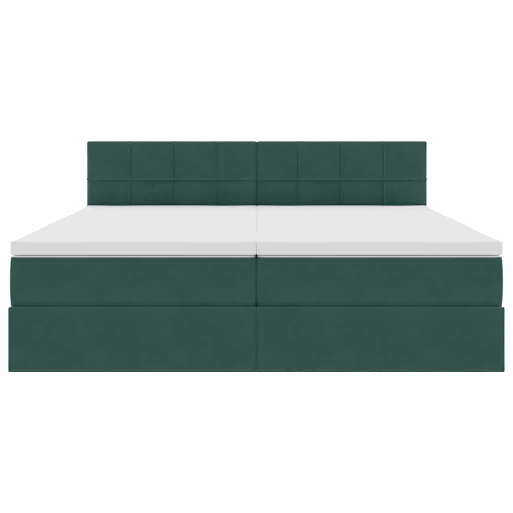 Bed met LED-stripverlichting Donkergroen 180 x 200 cm Fluweel