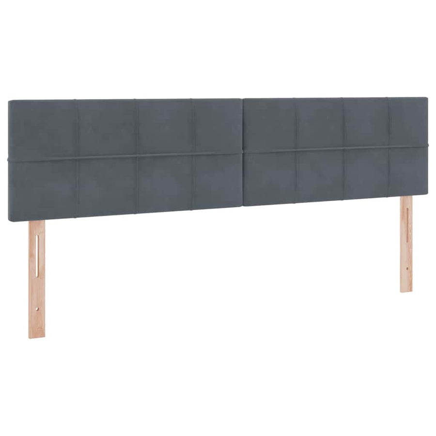Bed met LED-stripverlichting Donkergrijs 200 x 200 cm Fluweel