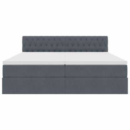 Bed met LED-stripverlichting Donkergrijs 180 x 200 cm Fluweel