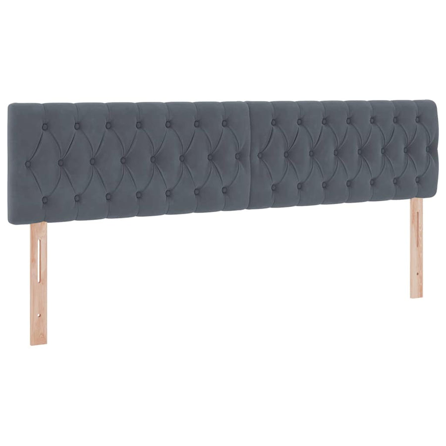 Bed met LED-stripverlichting Donkergrijs 180 x 200 cm Fluweel