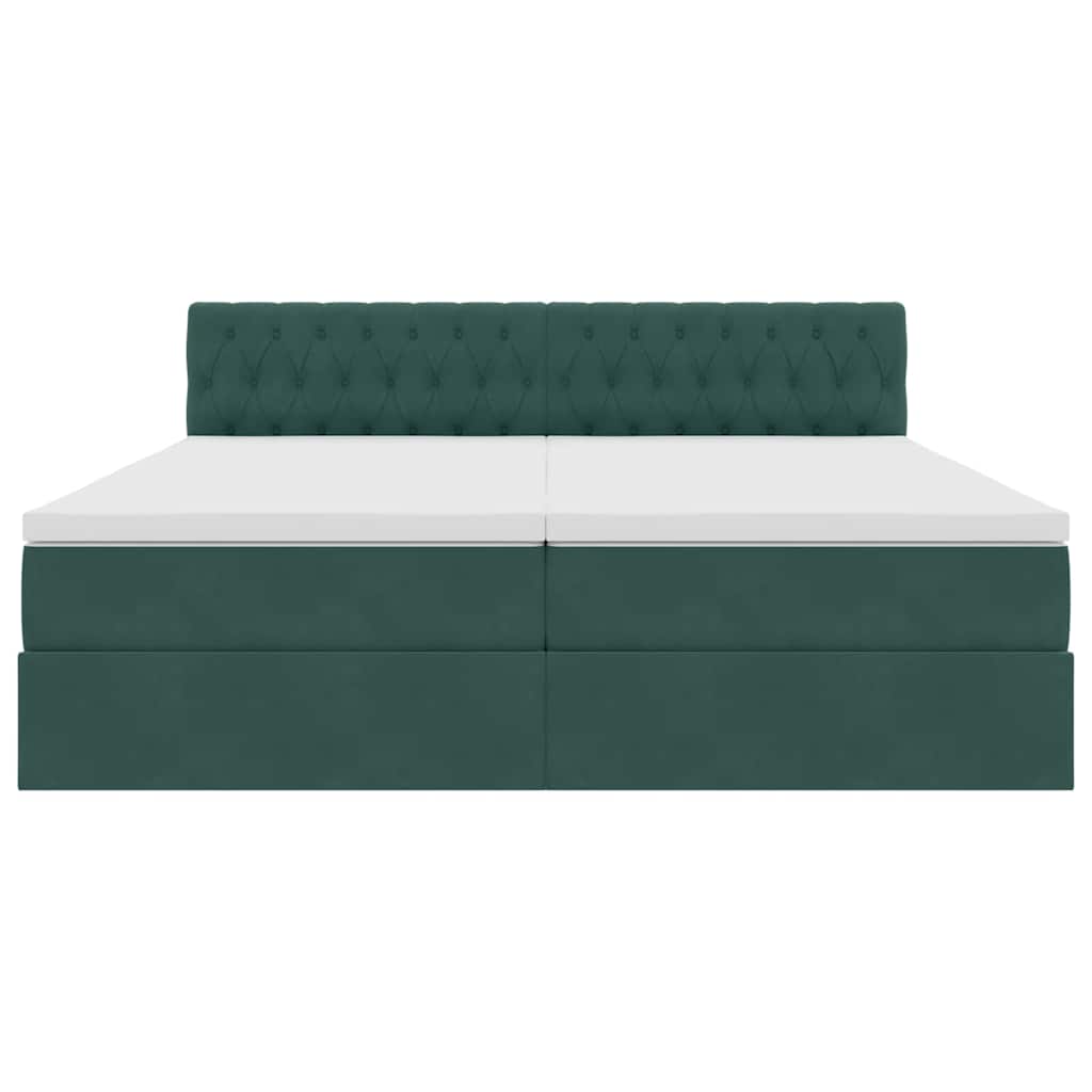 Bed met LED-stripverlichting Donkergroen 180 x 200 cm Fluweel
