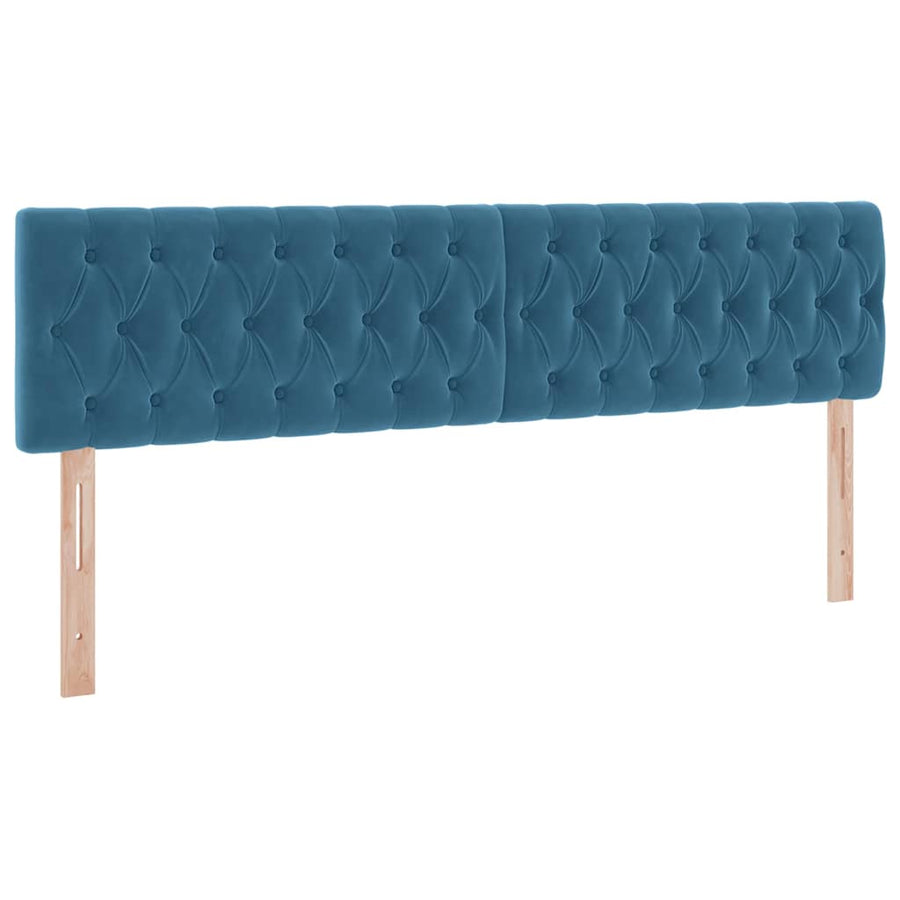 Bed met LED-stripverlichting Donkerblauw 200 x 200 cm Fluweel