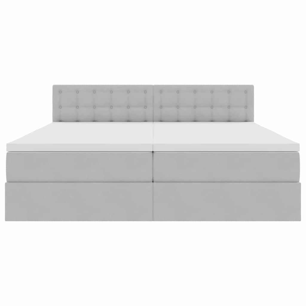 Bed met LED-stripverlichting Lichtgrijs 180 x 200 cm Fluweel