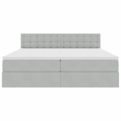 Bed met LED-stripverlichting Lichtgrijs 180 x 200 cm Fluweel