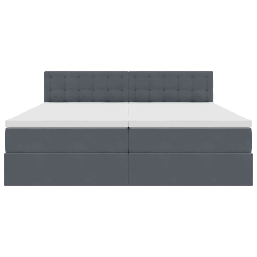 Bed met LED-stripverlichting Donkergrijs 180 x 200 cm Fluweel