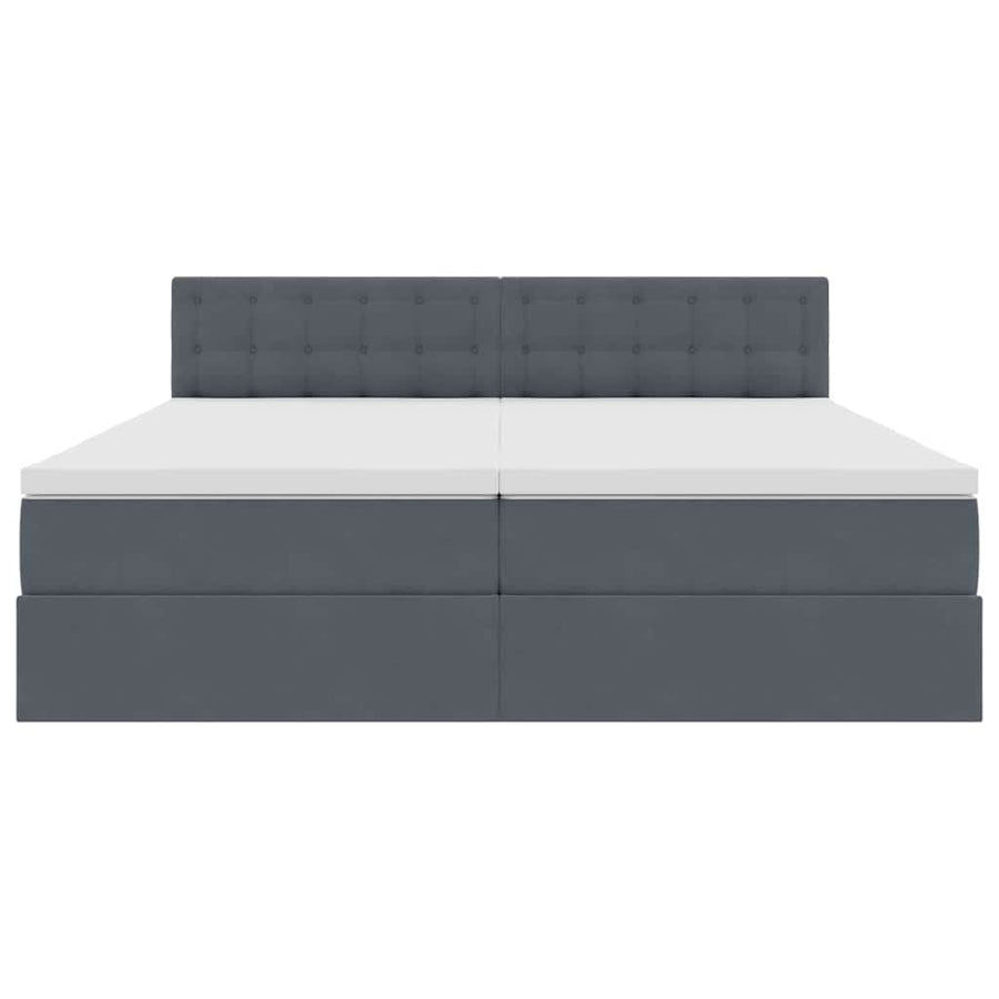 Bed met LED-stripverlichting Donkergrijs 180 x 200 cm Fluweel