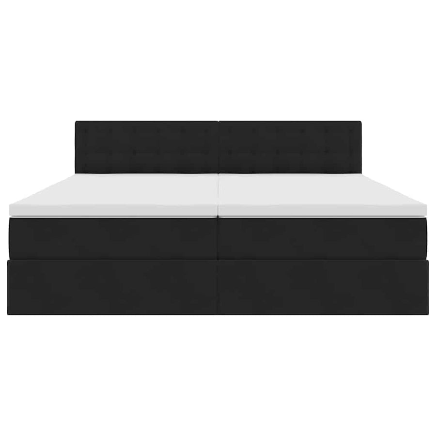 Bed met LED-stripverlichting Zwart 180 x 200 cm Fluweel