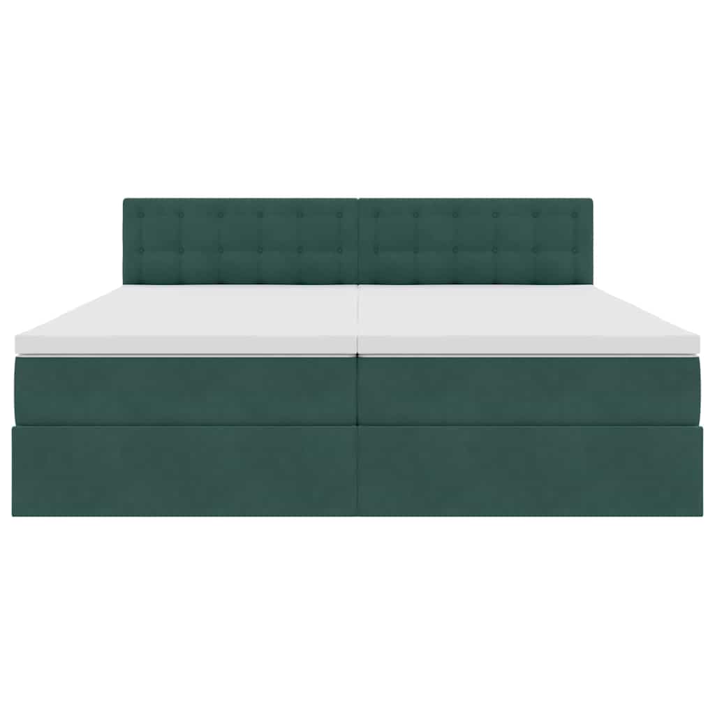 Bed met LED-stripverlichting Donkergroen 180 x 200 cm Fluweel