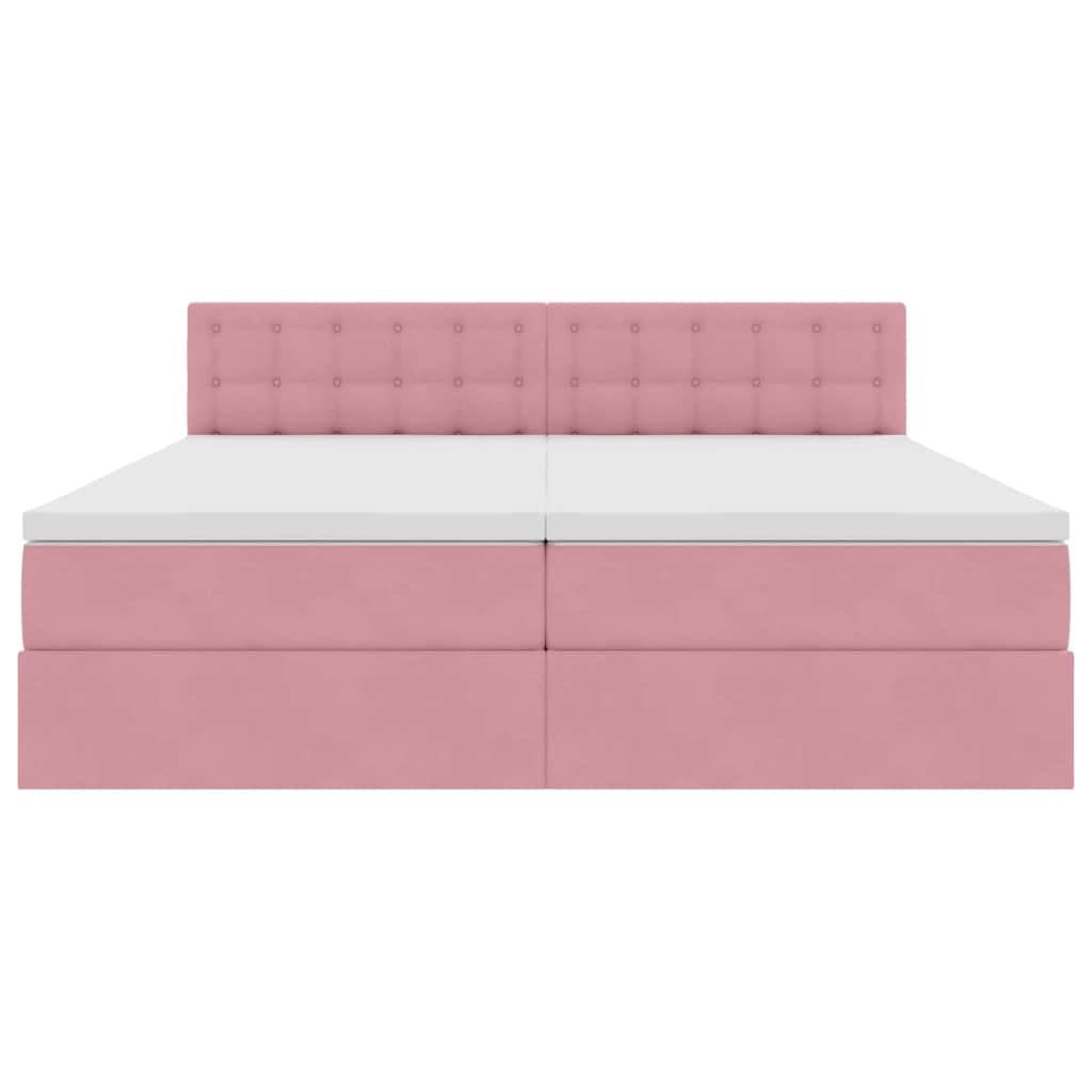Bed met LED-stripverlichting Roze 200 x 200 cm Fluweel