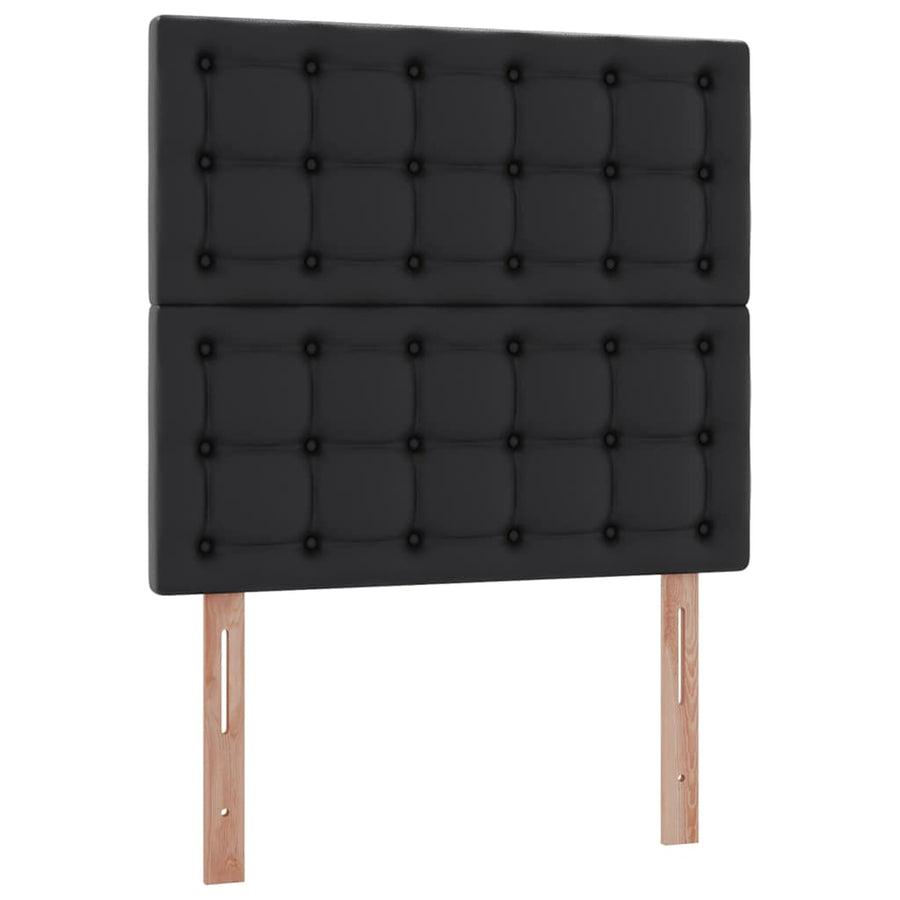 Opslag bed met matras met hoofdeinde Zwart 90 x 200 cm Nep Leer
