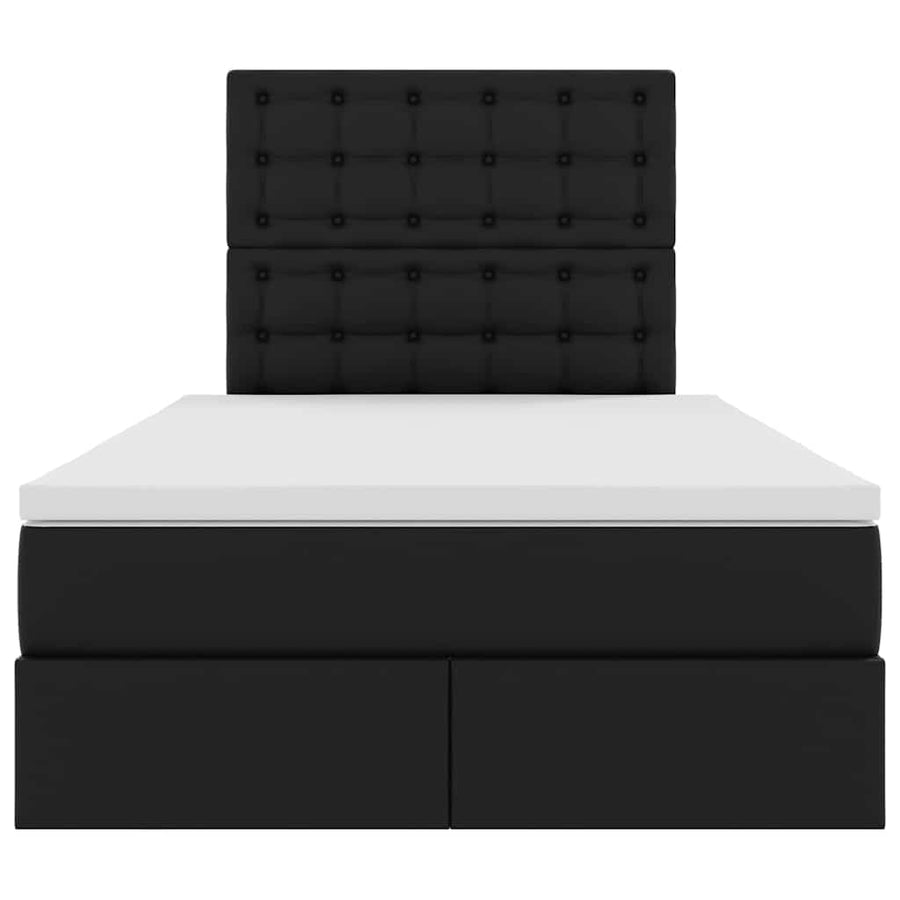 Opslag bed met matras met opslag Zwart 120 x 190 cm Nep Leer