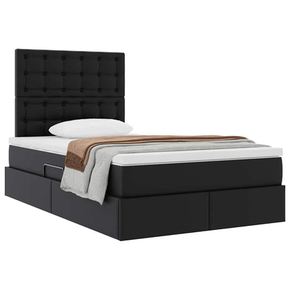 Opslag bed met matras met opslag Zwart 120 x 200 cm Nep Leer