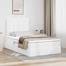 Opslag bed met matras met opslag Puur Wit 120 x 200 cm Nep Leer