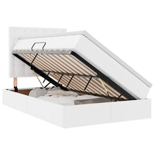 Opslag bed met matras met opslag Puur Wit 120 x 200 cm Nep Leer