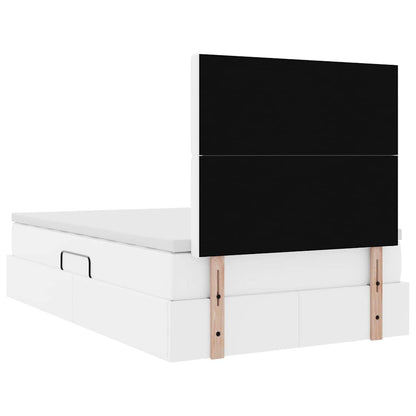 Opslag bed met matras met opslag Puur Wit 120 x 200 cm Nep Leer