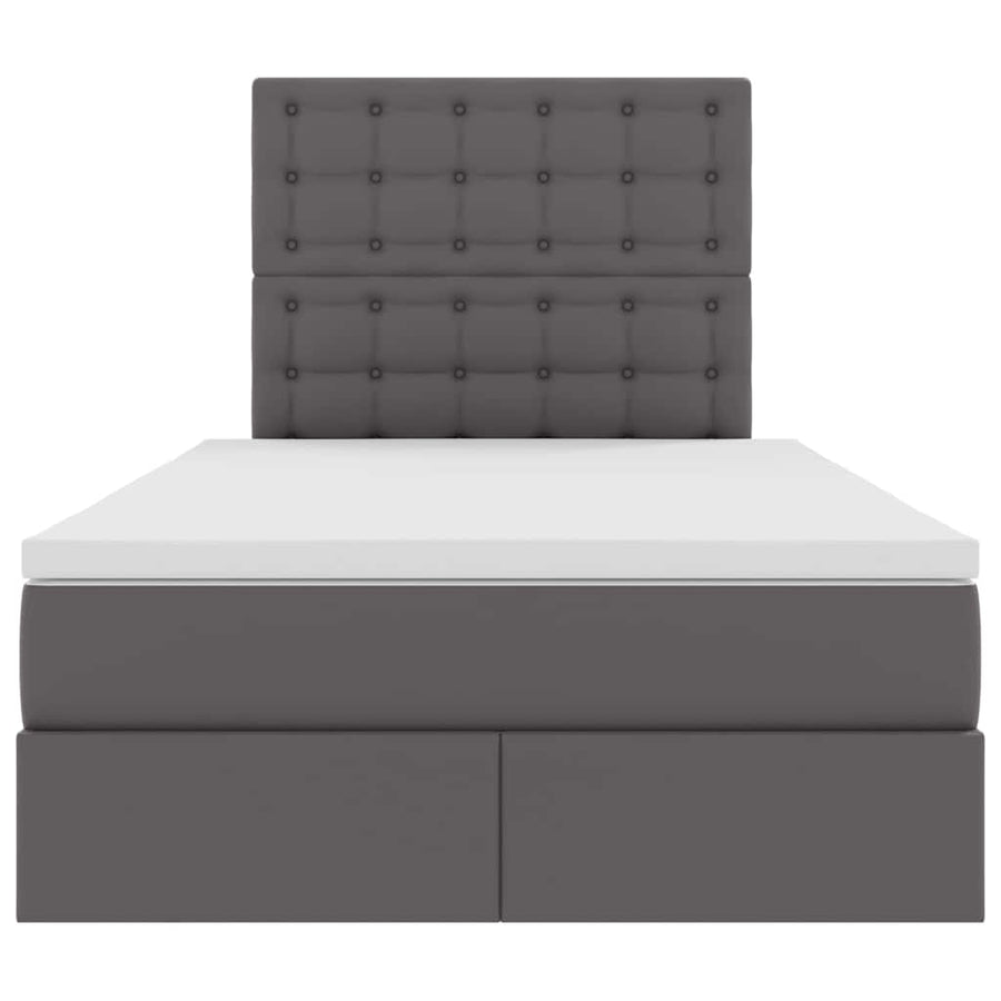 Opslag bed met matras met opslag Grijs 120 x 200 cm Nep Leer