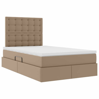 Opslag bed met matras Cappuccino 120 x 200 cm Nep Leer