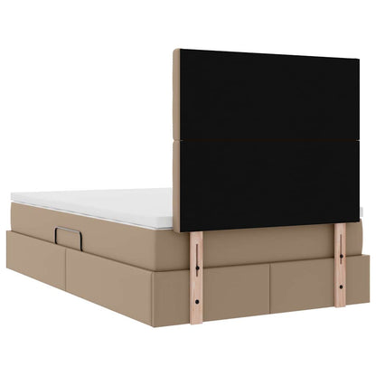 Opslag bed met matras Cappuccino 120 x 200 cm Nep Leer
