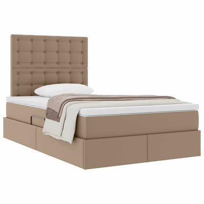 Opslag bed met matras Cappuccino 120 x 200 cm Nep Leer