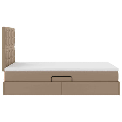 Opslag bed met matras Cappuccino 120 x 200 cm Nep Leer