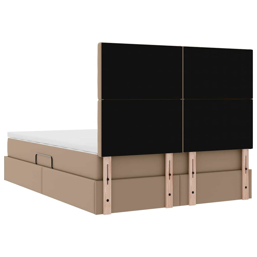 Opslag bed met matras Cappuccino 140 x 190 cm Nep Leer