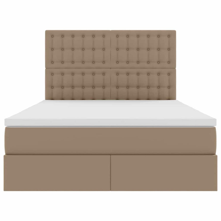 Opslag bed met matras Cappuccino 140 x 190 cm Nep Leer