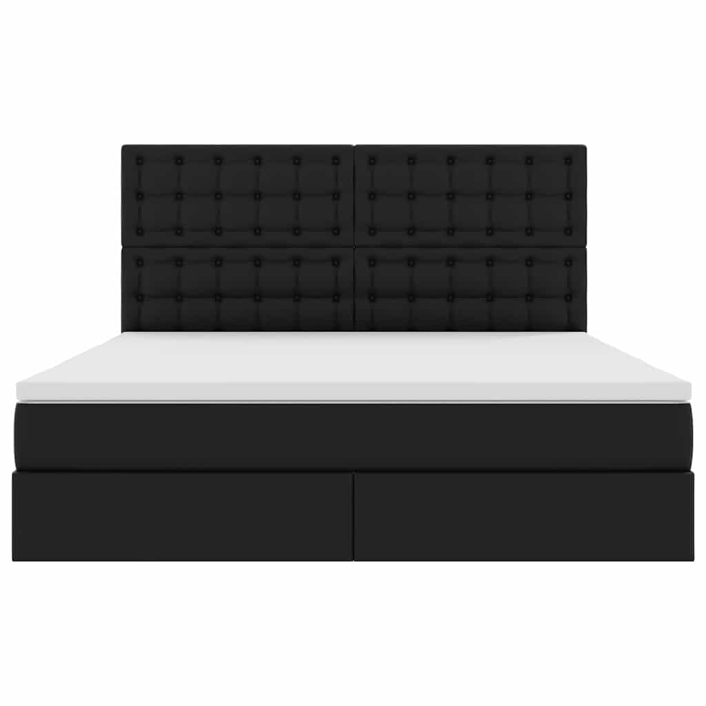 Opslag bed met matras met opslag Zwart 180 x 200 cm Nep Leer