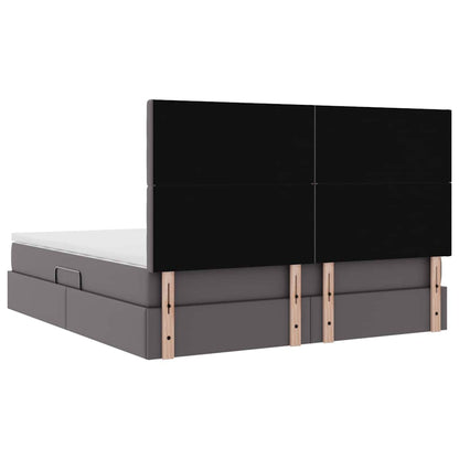Opslag bed met matras met opslag Grijs 180 x 200 cm Nep Leer