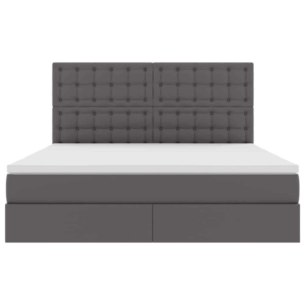 Opslag bed met matras met opslag Grijs 180 x 200 cm Nep Leer
