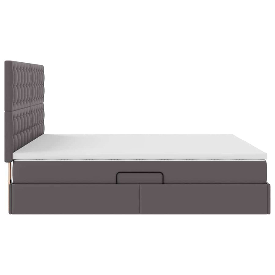 Opslag bed met matras met opslag Grijs 180 x 200 cm Nep Leer