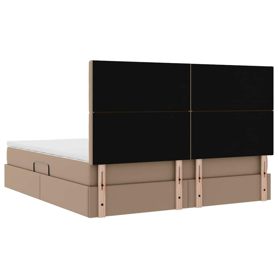 Opslag bed met matras Cappuccino 180 x 200 cm Nep Leer