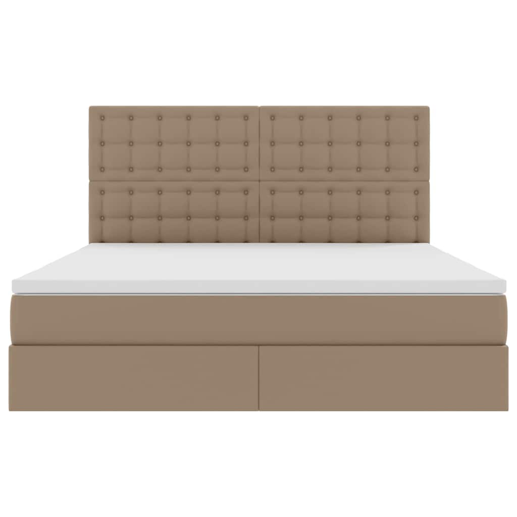 Opslag bed met matras Cappuccino 180 x 200 cm Nep Leer