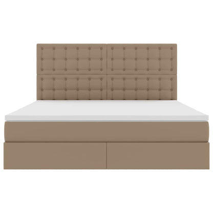 Opslag bed met matras Cappuccino 180 x 200 cm Nep Leer