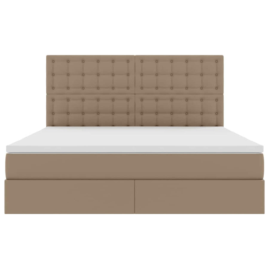 Opslag bed met matras Cappuccino 180 x 200 cm Nep Leer