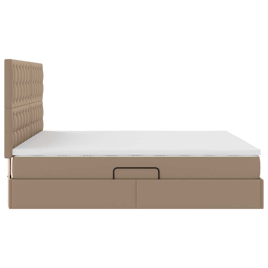 Opslag bed met matras Cappuccino 180 x 200 cm Nep Leer