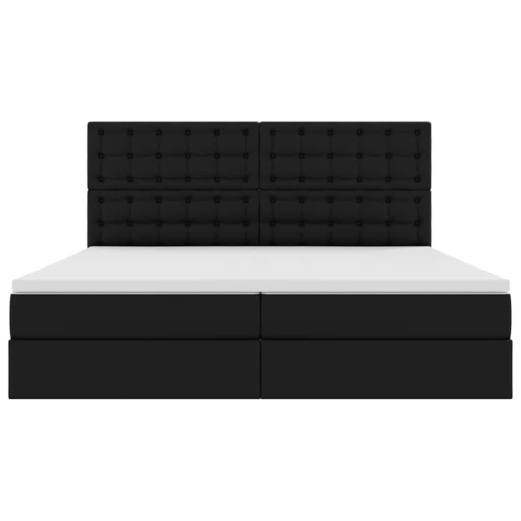 Opslag bed met matras met opslag Zwart 200 x 200 cm Nep Leer