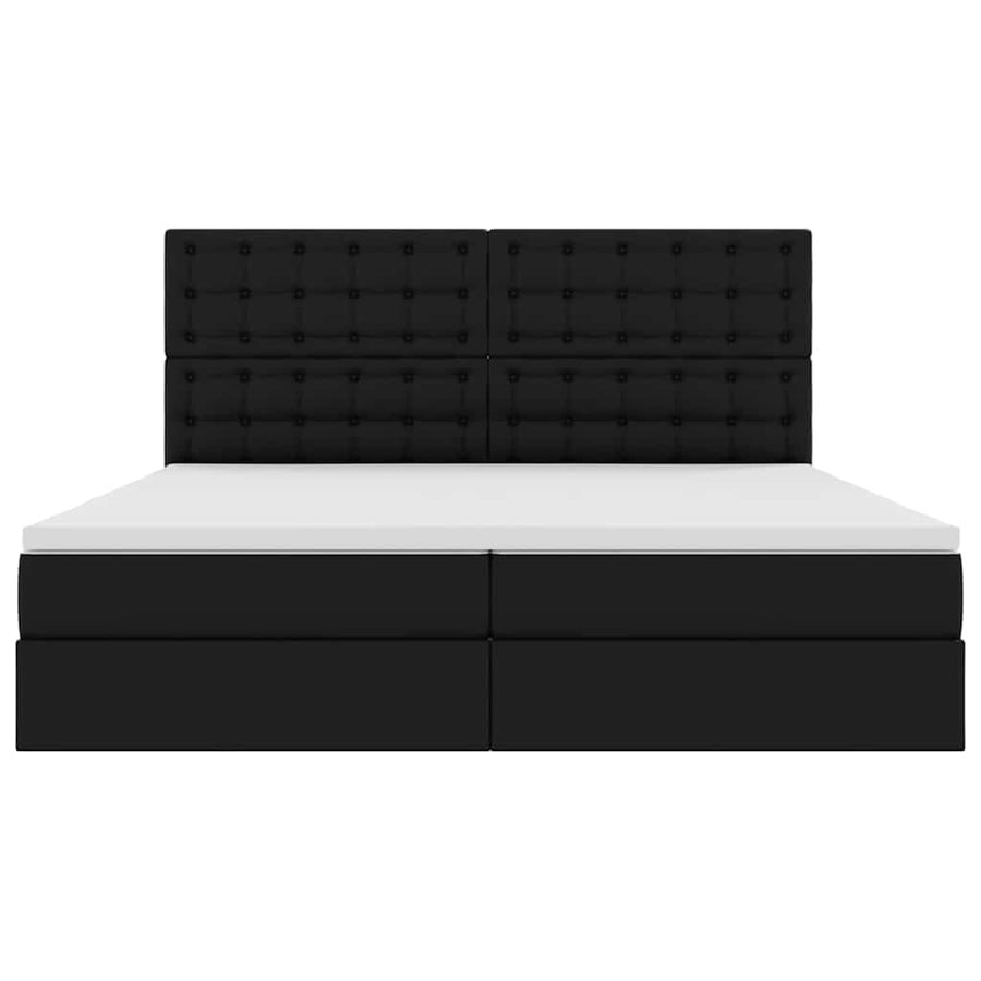 Opslag bed met matras met opslag Zwart 200 x 200 cm Nep Leer