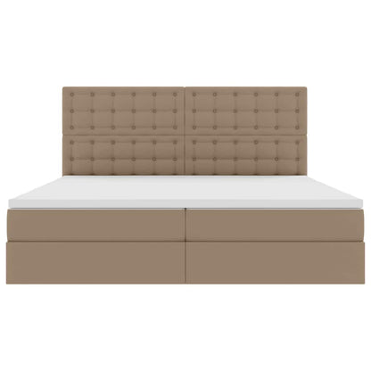 Opslag bed met matras Cappuccino 200 x 200 cm Nep Leer