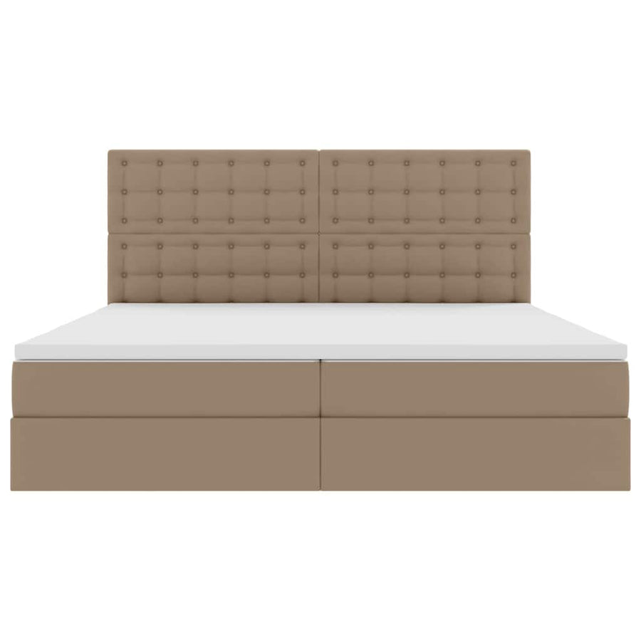 Opslag bed met matras Cappuccino 200 x 200 cm Nep Leer
