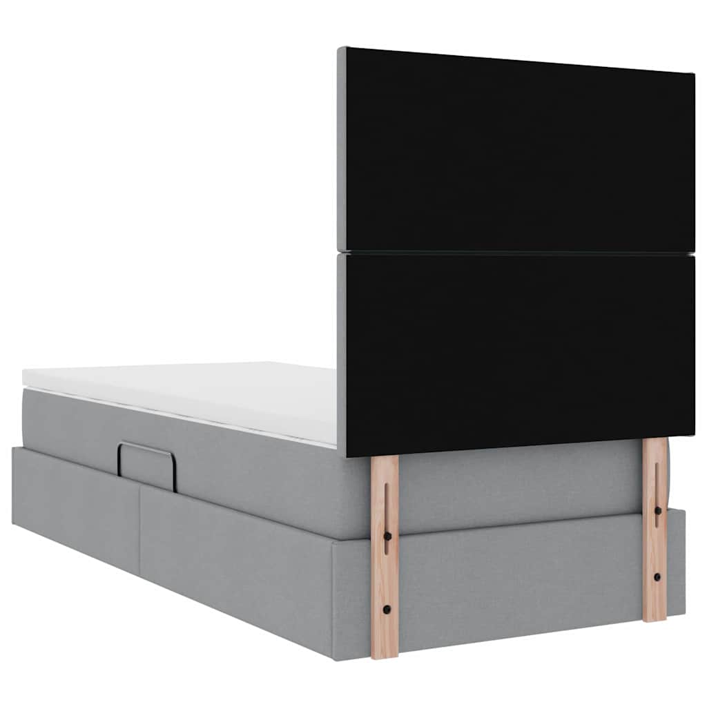 Opslag bed met matras Lichtgrijs 90 x 190 cm Polyester