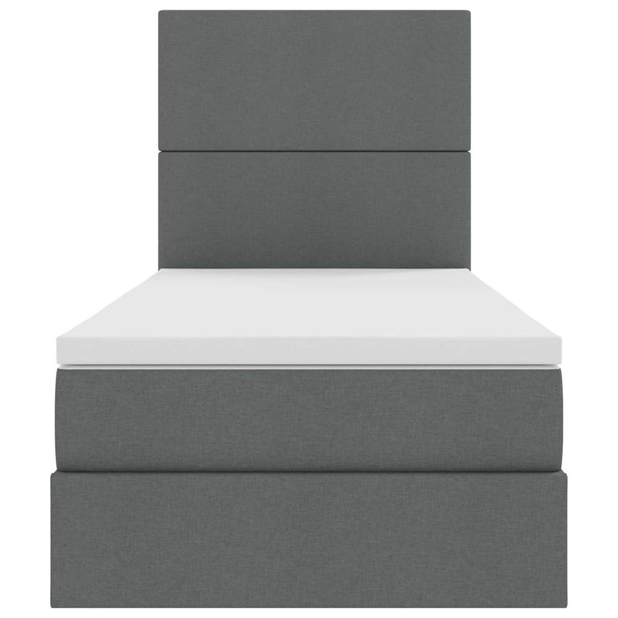Opslag bed met matras Donkergrijs 90 x 190 cm Polyester
