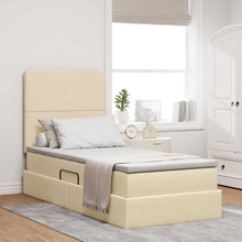 Opslag bed met matras met matras Crème 90 x 190 cm Polyester