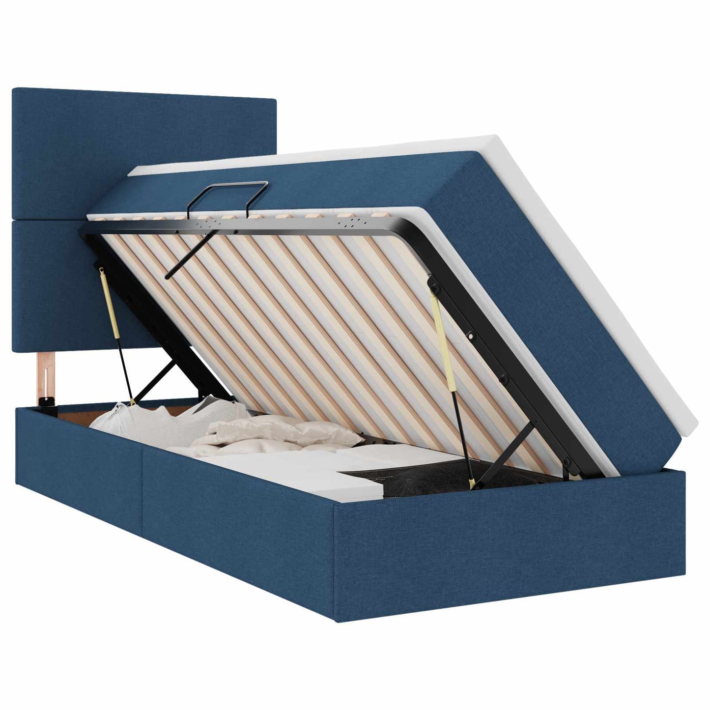 Opslag bed met matras met matras Blauw 90 x 190 cm Polyester
