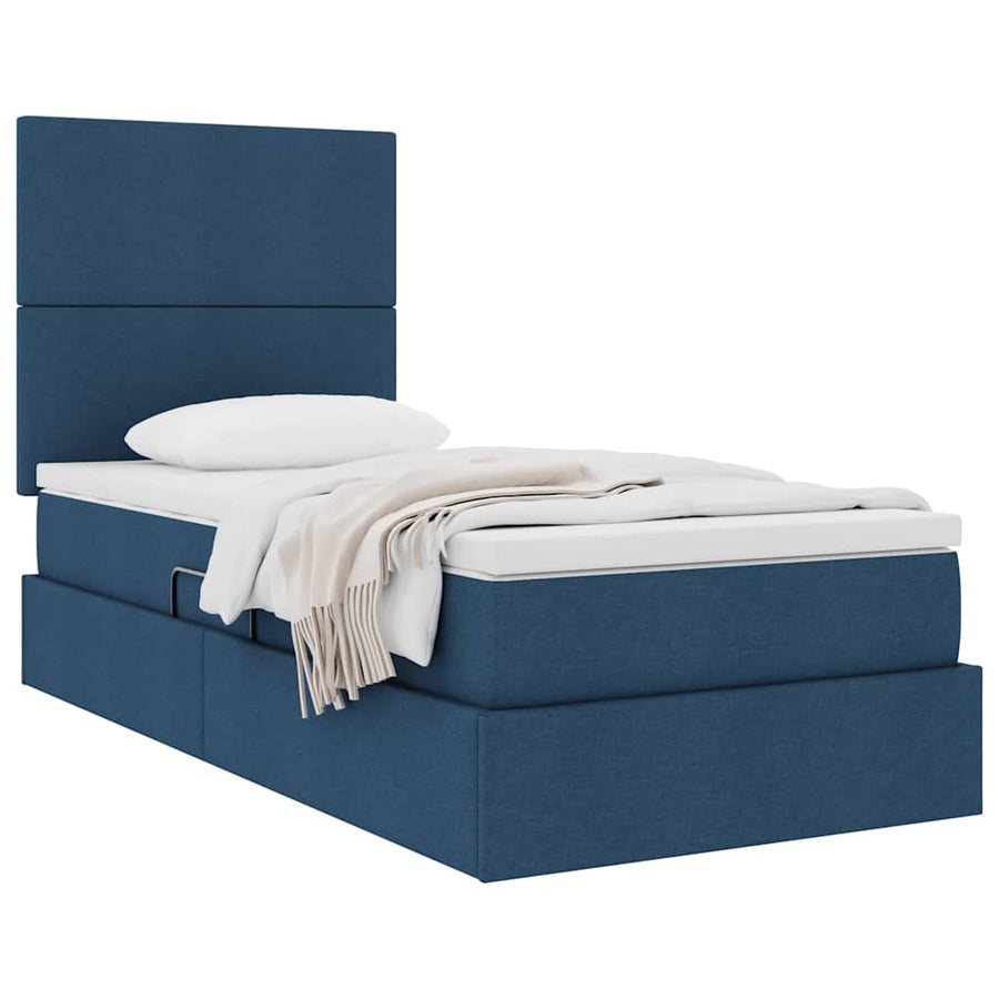 Opslag bed met matras met matras Blauw 90 x 190 cm Polyester