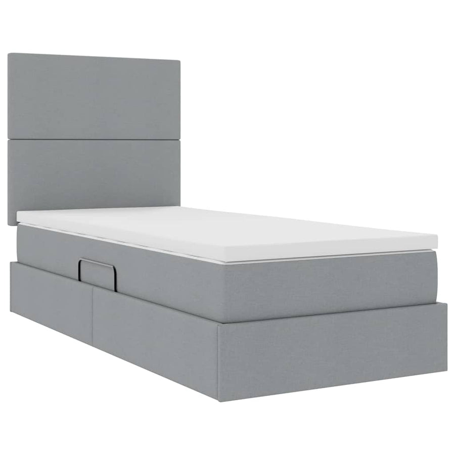 Opslag bed met matras Lichtgrijs 90 x 200 cm Polyester