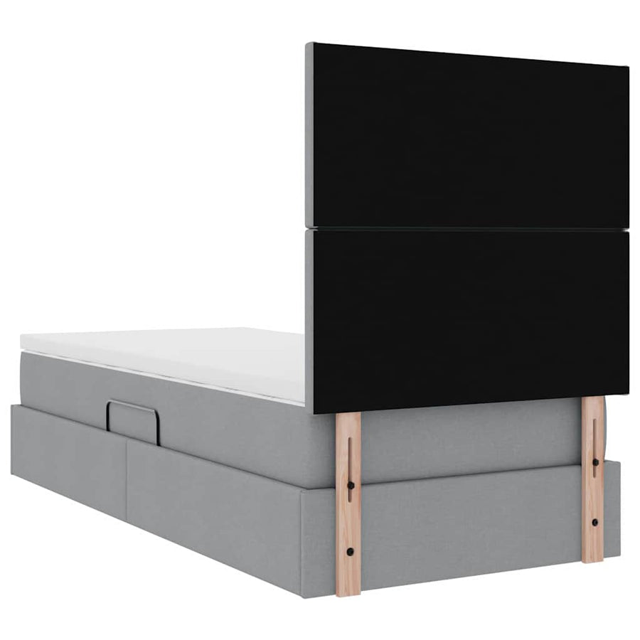 Opslag bed met matras Lichtgrijs 90 x 200 cm Polyester
