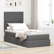 Opbergbed 90x200 cm donkergrijs faux leer
