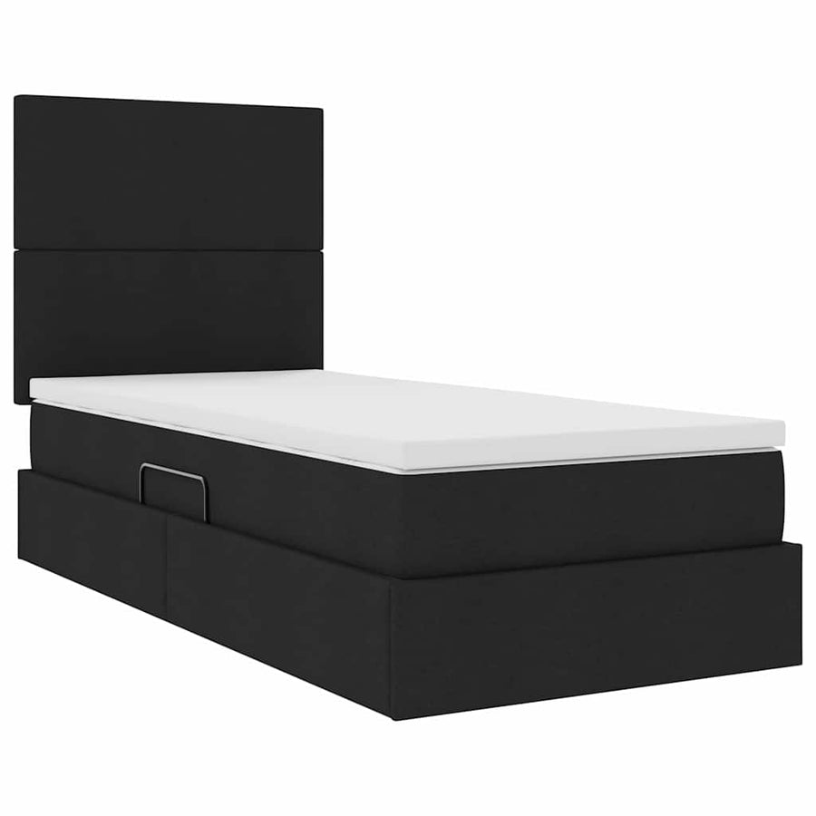 Opslag bed met matras met matras Zwart 100 x 200 cm Polyester