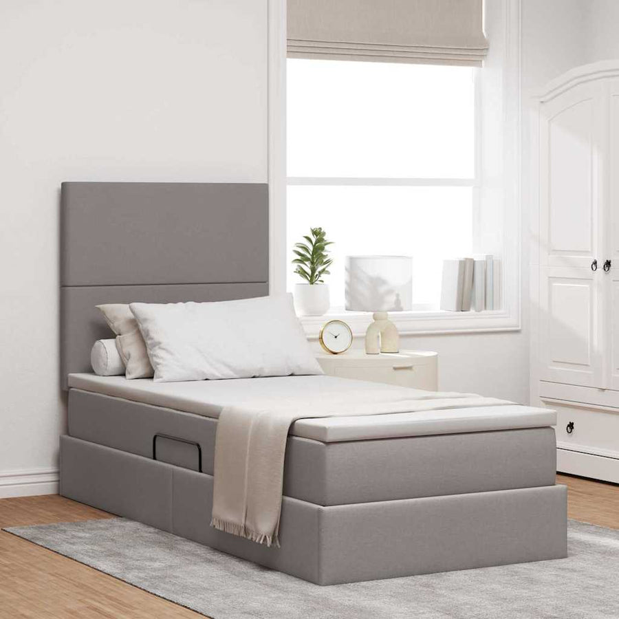 Opslag bed met matras met matras Taupe 100 x 200 cm Polyester